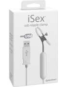 1054-19 PD / Вибромассажер клипсы для сосков, с USB зарядным устройством iSex