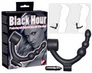 5743500000 / Эрекционное кольцо с вибрацией и анальным стимулятором Black Hour Penisring